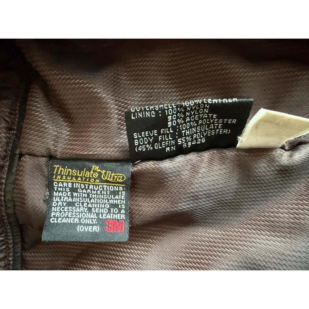 vintage Wilsons Leather Thinsulate Brown Bomber Jacket Men's Size X Large lined